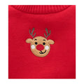 Red Cardigan Sweater Deer Monogram High Neck - Little Surprise BoxRed Cardigan Sweater Deer Monogram High Neck