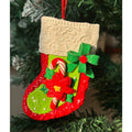 Red Handmade Clay Christmas Stocking Shape, Tree Ornament - Little Surprise BoxRed Handmade Clay Christmas Stocking Shape, Tree Ornament