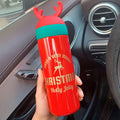 Red Reindeer Antler Stainless Steel Sleek Christmas Water Bottle for Kids, 330 ml - Little Surprise BoxRed Reindeer Antler Stainless Steel Sleek Christmas Water Bottle for Kids, 330 ml