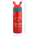 Red Reindeer Antler Stainless Steel Sleek Christmas Water Bottle for Kids, 330 ml - Little Surprise BoxRed Reindeer Antler Stainless Steel Sleek Christmas Water Bottle for Kids, 330 ml