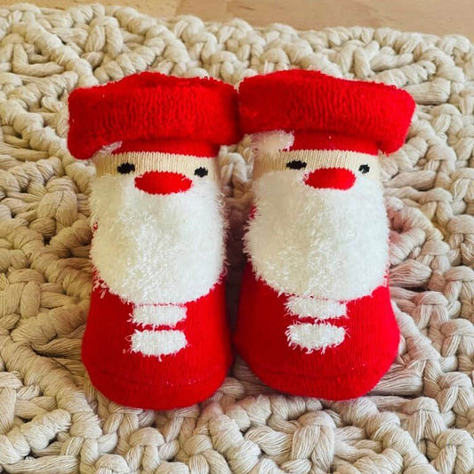 Red Santa Christmas Socks for infant, 0-12 months - Little Surprise BoxRed Santa Christmas Socks for infant, 0-12 months