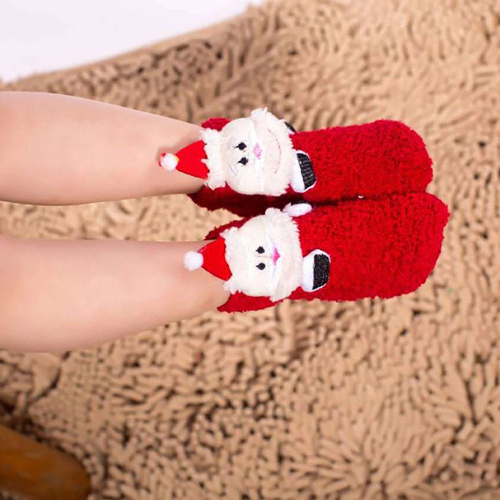 Red Santa Woolen Christmas Socks for Infants (0-12) months - Little Surprise BoxRed Santa Woolen Christmas Socks for Infants (0-12) months