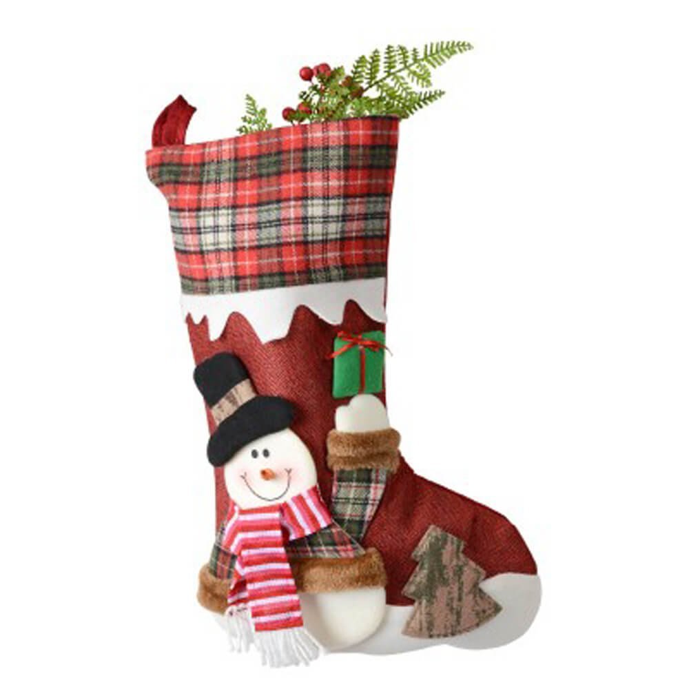 Red Snowfall Jute & Checks Style Snowman - Little Surprise BoxRed Snowfall Jute & Checks Style Snowman