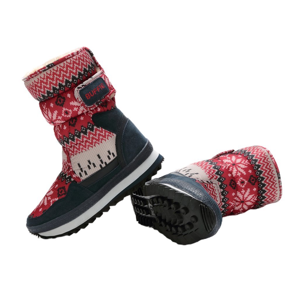 Red Snowflakes Snowboots Women Winter Snowboots - Little Surprise BoxRed Snowflakes Snowboots Women Winter Snowboots