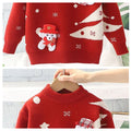 Red with White Xmas Tree Warmer Cardigan & Christmas Sweater for toddlers & Kids - Little Surprise BoxRed with White Xmas Tree Warmer Cardigan & Christmas Sweater for toddlers & Kids