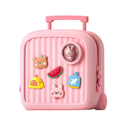 Rosy Pink Globe Movable Trinkets Fashion Backpack - Little Surprise BoxRosy Pink Globe Movable Trinkets Fashion Backpack
