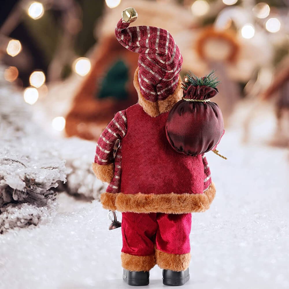 Royal Maroon Velvet and Gold outfit Self Standing Santa Claus Christmas Table Decor - Little Surprise BoxRoyal Maroon Velvet and Gold outfit Self Standing Santa Claus Christmas Table Decor