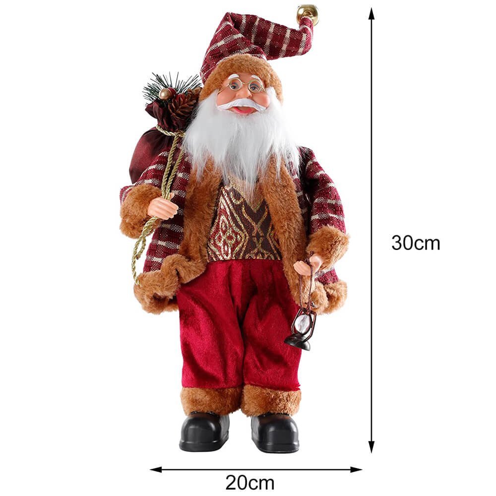 Royal Maroon Velvet and Gold outfit Self Standing Santa Claus Christmas Table Decor - Little Surprise BoxRoyal Maroon Velvet and Gold outfit Self Standing Santa Claus Christmas Table Decor