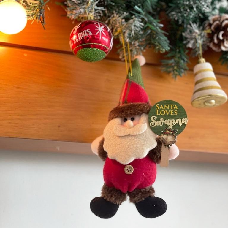Santa with a Personalised Placard Tree Ornament - Little Surprise BoxSanta with a Personalised Placard Tree Ornament