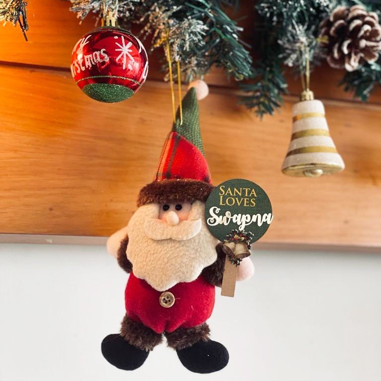 Santa with a Personalised Placard Tree Ornament - Little Surprise BoxSanta with a Personalised Placard Tree Ornament