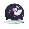 Silicone Kids Swimming Cap, Floating Swan, Navy - Little Surprise BoxSilicone Kids Swimming Cap, Floating Swan, Navy