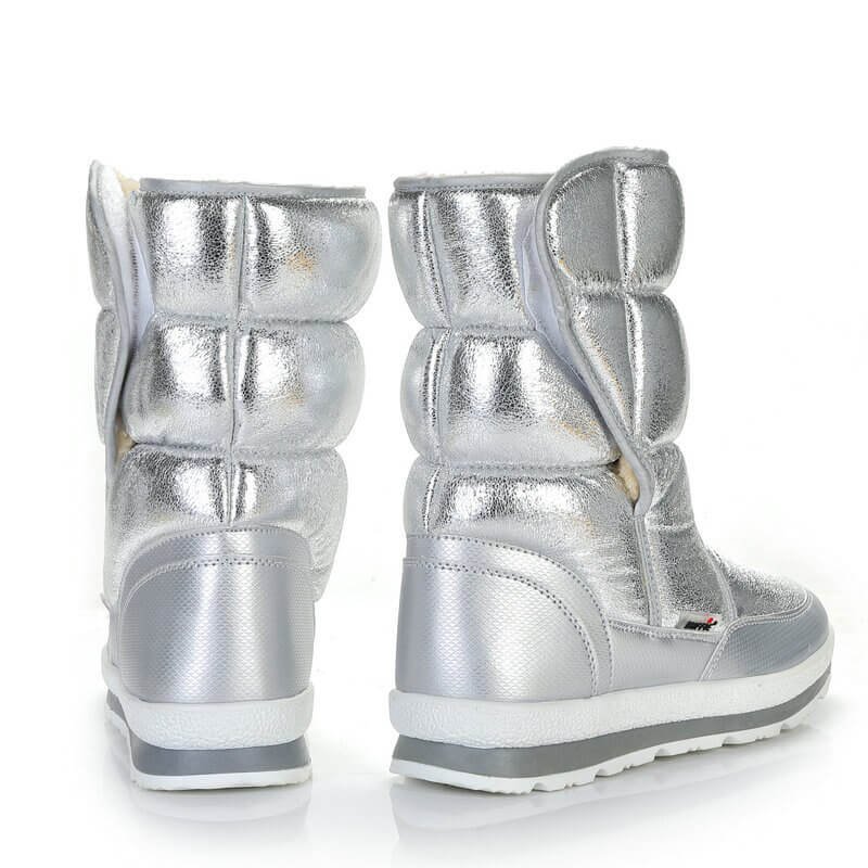 Silver Shiny Hologram Women Winter / Snow Boots - Little Surprise BoxSilver Shiny Hologram Women Winter / Snow Boots