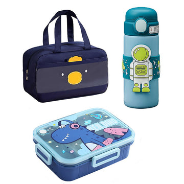 Smal Dino Astro Lunch Box , Insulated Lunch Bag & Water Bottle chopsticks & spoon Combo Set of 5 for Kids - Little Surprise BoxSmal Dino Astro Lunch Box , Insulated Lunch Bag & Water Bottle chopsticks & spoon Combo Set of 5 for Kids