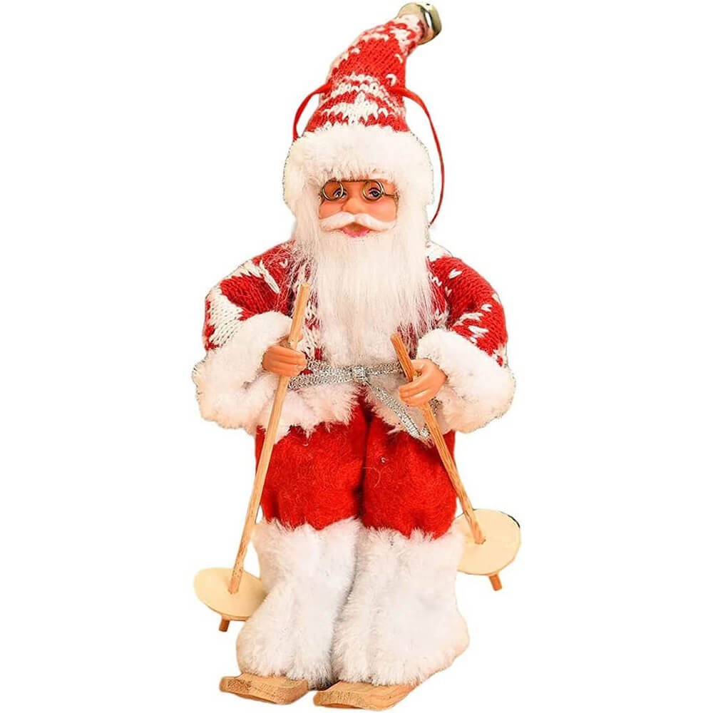Snowflakes Skiing Santa Christmas Tree Ornament - Little Surprise BoxSnowflakes Skiing Santa Christmas Tree Ornament
