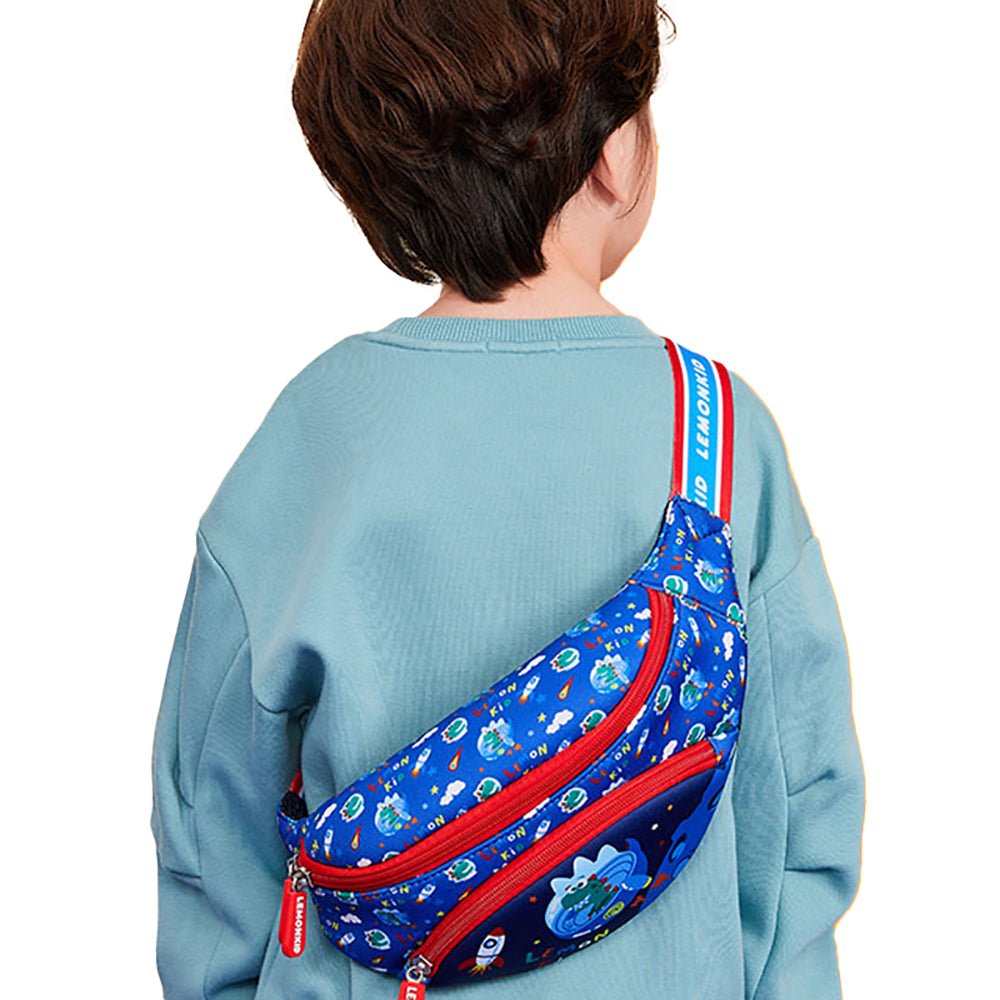 Space Blue Dinosaurs cross-body/ Fanny pack Hip pouch for Kids - Little Surprise BoxSpace Blue Dinosaurs cross-body/ Fanny pack Hip pouch for Kids