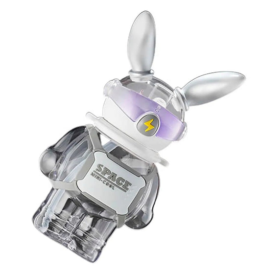Space Bunny Robo Water bottle for Kids and Adults, Silver - Little Surprise BoxSpace Bunny Robo Water bottle for Kids and Adults, Silver