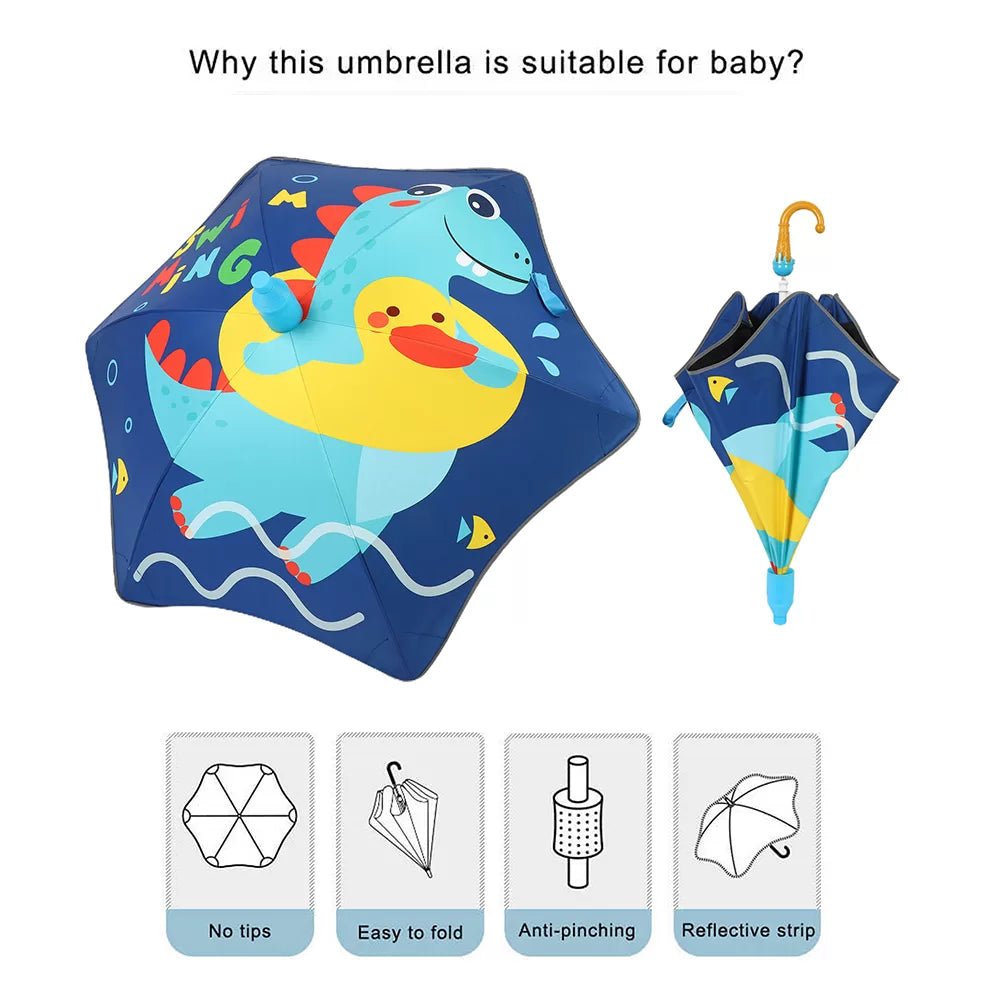 Splashing Dino theme, Canopy Shape Umbrella for Kids, 2-6yrs. - Little Surprise BoxSplashing Dino theme, Canopy Shape Umbrella for Kids, 2-6yrs.