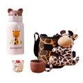 Stainless Steel Water Bottle with Matching Cover & Soft Toy, Giraffe - Little Surprise BoxStainless Steel Water Bottle with Matching Cover & Soft Toy, Giraffe