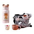 Stainless Steel Water Bottle with Matching Cover & Soft Toy, White Tiger - Little Surprise BoxStainless Steel Water Bottle with Matching Cover & Soft Toy, White Tiger