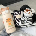 Stainless Steel Water Bottle with Matching Cover & Soft Toy, White Tiger - Little Surprise BoxStainless Steel Water Bottle with Matching Cover & Soft Toy, White Tiger