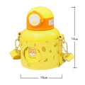 Stainless Steel Yellow Fruity Bear Water bottle for Kids with Holder, 520 ml - Little Surprise BoxStainless Steel Yellow Fruity Bear Water bottle for Kids with Holder, 520 ml