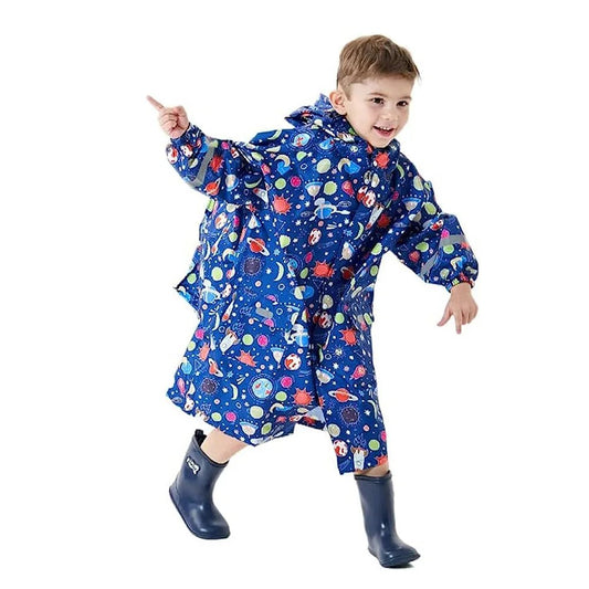 Starry Planet Theme, Knee Length Raincoat for Kids - Little Surprise BoxStarry Planet Theme, Knee Length Raincoat for Kids