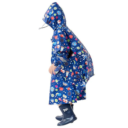 Starry Planet Theme, Knee Length Raincoat for Kids - Little Surprise BoxStarry Planet Theme, Knee Length Raincoat for Kids