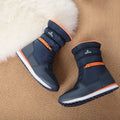 Stunning Black & Orange Zipper Women Winter / Snow Boots - Little Surprise BoxStunning Black & Orange Zipper Women Winter / Snow Boots