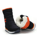 Stunning Black & Orange Zipper Women Winter / Snow Boots - Little Surprise BoxStunning Black & Orange Zipper Women Winter / Snow Boots