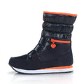 Stunning Black & Orange Zipper Women Winter / Snow Boots - Little Surprise BoxStunning Black & Orange Zipper Women Winter / Snow Boots