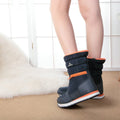 Stunning Black & Orange Zipper Women Winter / Snow Boots - Little Surprise BoxStunning Black & Orange Zipper Women Winter / Snow Boots