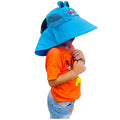 Summer Hat with wide Neck Flap for Kids, (3-10yrs), Blue Panda - Little Surprise BoxSummer Hat with wide Neck Flap for Kids, (3-10yrs), Blue Panda