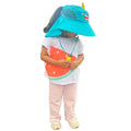 Summer Hat with wide Neck Flap for Kids, (3-10yrs), Teal Dino - Little Surprise BoxSummer Hat with wide Neck Flap for Kids, (3-10yrs), Teal Dino