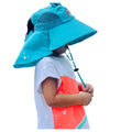 Summer Hat with wide Neck Flap for Kids, (3-10yrs), Teal Panda - Little Surprise BoxSummer Hat with wide Neck Flap for Kids, (3-10yrs), Teal Panda