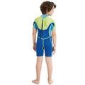 Superhero Green & Blue 2.5mm Neoprene Knee Length Kids Swimsuit, Half Sleeves Swimwear - Little Surprise BoxSuperhero Green & Blue 2.5mm Neoprene Knee Length Kids Swimsuit, Half Sleeves Swimwear