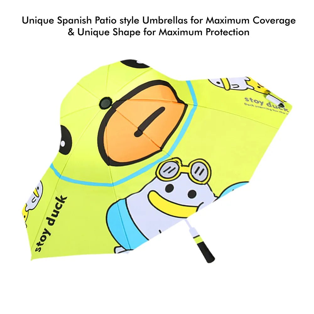 Toy Duck theme, Unique Spanish Patio Style Kids Umbrella, 5-12 years,Green - Little Surprise BoxToy Duck theme, Unique Spanish Patio Style Kids Umbrella, 5-12 years,Green