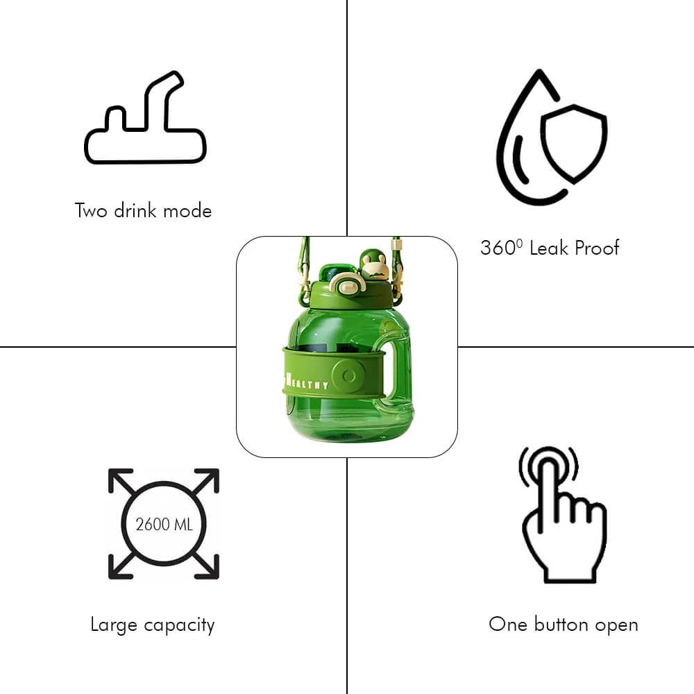 Trendy Tumbler water bottle for Kids and Adults, 2600ml , Green - Little Surprise BoxTrendy Tumbler water bottle for Kids and Adults, 2600ml , Green