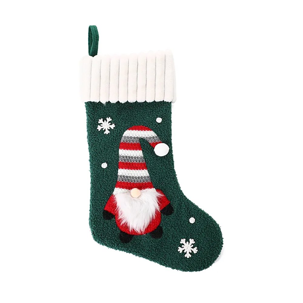 Tufting & Crochet Green Santa christmas Stockings, 16 inches for christmas gifts and christmas decor - Little Surprise BoxTufting & Crochet Green Santa christmas Stockings, 16 inches for christmas gifts and christmas decor