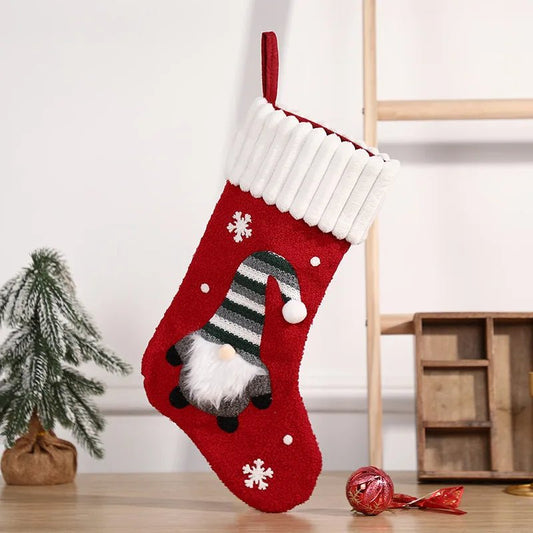 Tufting & Crochet Red Santa christmas Stockings, 16 inches for christmas gifts and christmas decor - Little Surprise BoxTufting & Crochet Red Santa christmas Stockings, 16 inches for christmas gifts and christmas decor