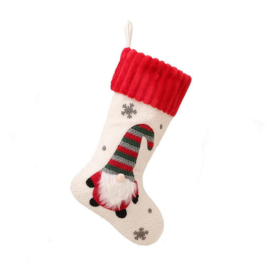 Tufting & Crochet White Santa christmas Stockings, 16 inches for christmas gifts and christmas decor - Little Surprise BoxTufting & Crochet White Santa christmas Stockings, 16 inches for christmas gifts and christmas decor