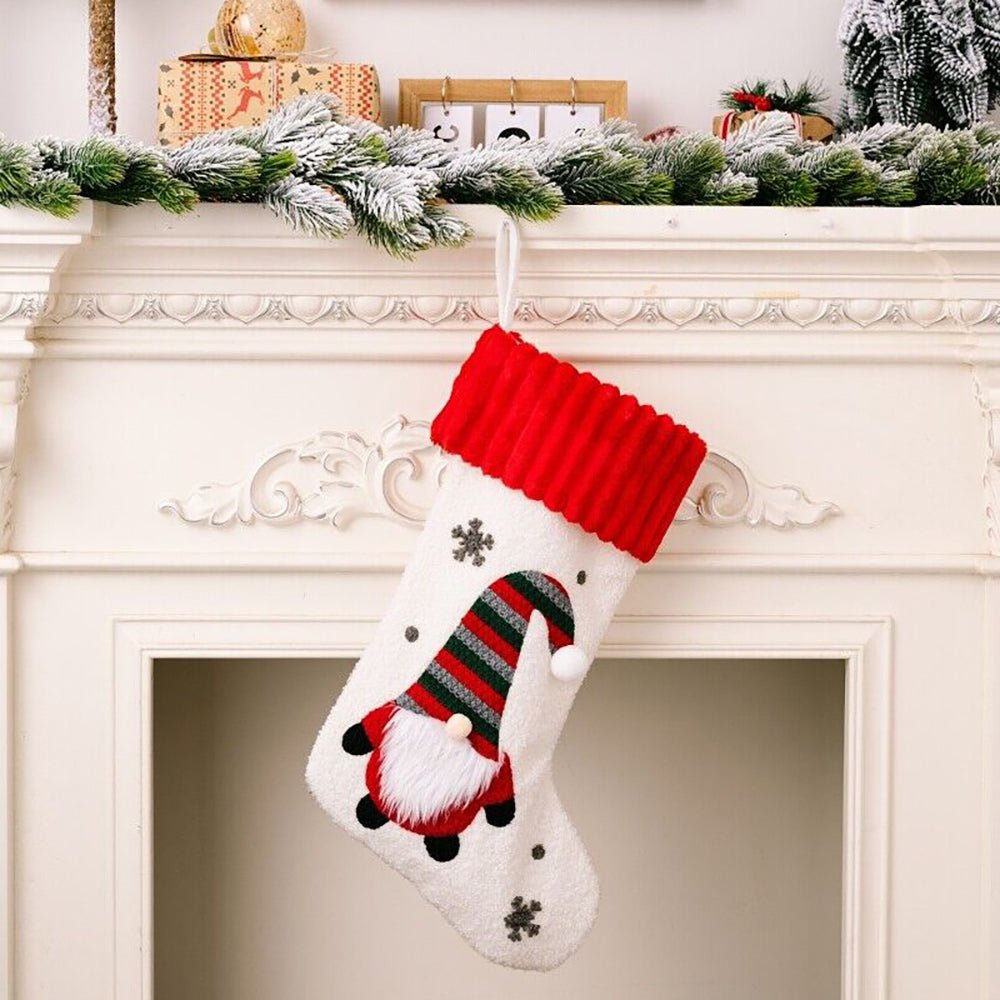 Tufting & Crochet White Santa christmas Stockings, 16 inches for ...