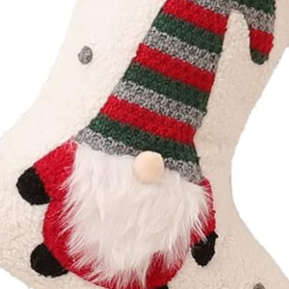 Tufting & Crochet White Santa christmas Stockings, 16 inches for christmas gifts and christmas decor - Little Surprise BoxTufting & Crochet White Santa christmas Stockings, 16 inches for christmas gifts and christmas decor