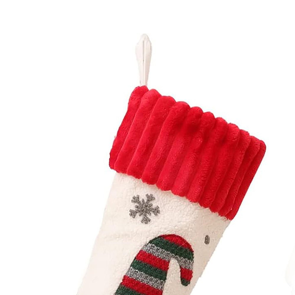Tufting & Crochet White Santa christmas Stockings, 16 inches for christmas gifts and christmas decor - Little Surprise BoxTufting & Crochet White Santa christmas Stockings, 16 inches for christmas gifts and christmas decor