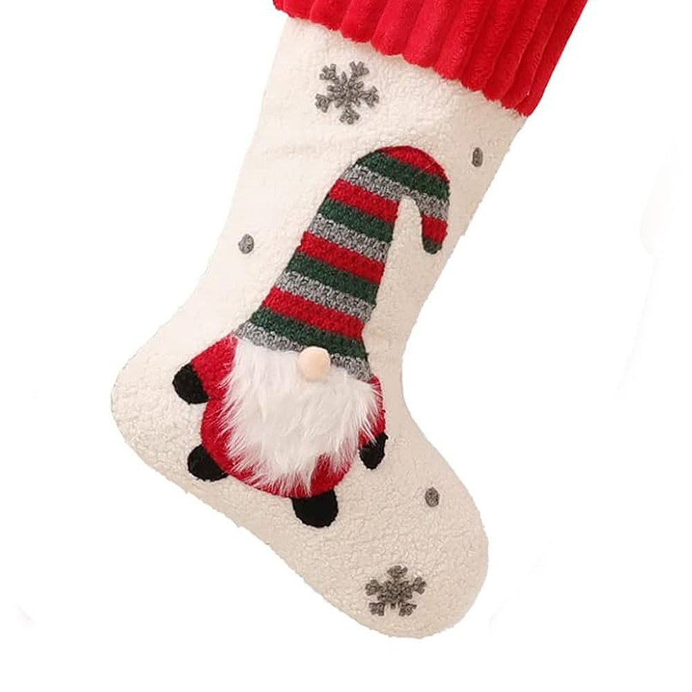 Tufting & Crochet White Santa christmas Stockings, 16 inches for christmas gifts and christmas decor - Little Surprise BoxTufting & Crochet White Santa christmas Stockings, 16 inches for christmas gifts and christmas decor