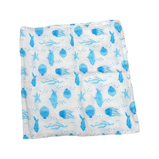 Under the Sea Themed Muslin Cotton Swaddle - Little Surprise BoxUnder the Sea Themed Muslin Cotton Swaddle