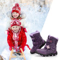 Unisex Kids Snowboots, Cute run-though stitched purple butterfly with embelishments - Little Surprise BoxUnisex Kids Snowboots, Cute run-though stitched purple butterfly with embelishments