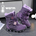 Unisex Kids Snowboots, Cute run-though stitched purple butterfly with embelishments - Little Surprise BoxUnisex Kids Snowboots, Cute run-though stitched purple butterfly with embelishments