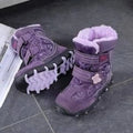 Unisex Kids Snowboots, Cute run-though stitched purple butterfly with embelishments - Little Surprise BoxUnisex Kids Snowboots, Cute run-though stitched purple butterfly with embelishments