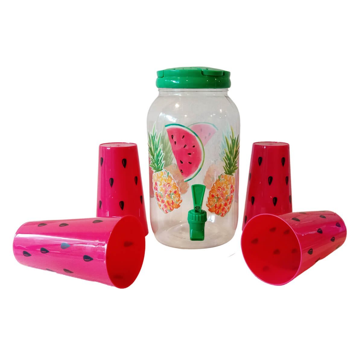 Watermelon Water Dispenser with 4 Glasses - Little Surprise BoxWatermelon Water Dispenser with 4 Glasses