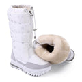 White and Silver Snowflakes women Winter Snownboots - Little Surprise BoxWhite and Silver Snowflakes women Winter Snownboots